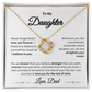 To My Daughter/ Love Knot Necklace