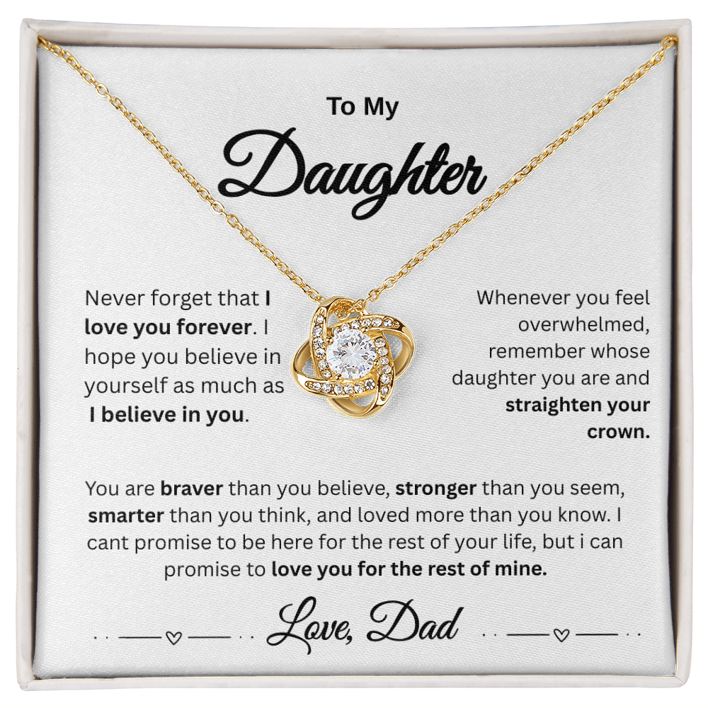 To My Daughter/ Love Knot Necklace
