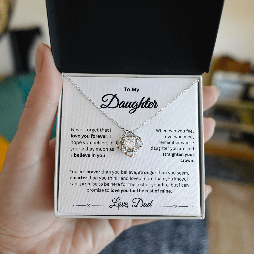To My Daughter/ Love Knot Necklace
