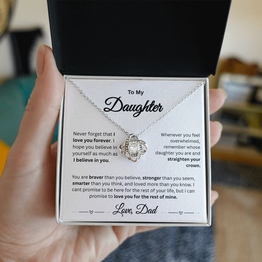 To My Daughter/ Love Knot Necklace