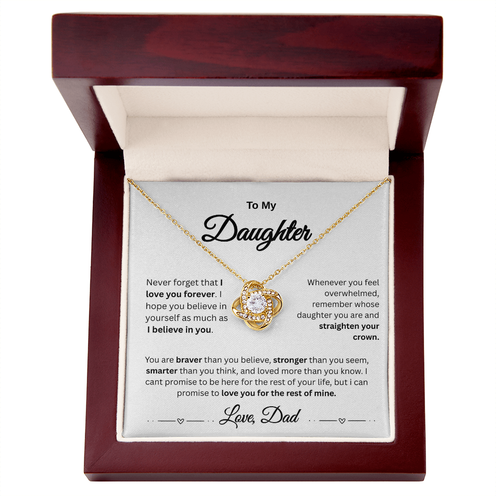 To My Daughter/ Love Knot Necklace