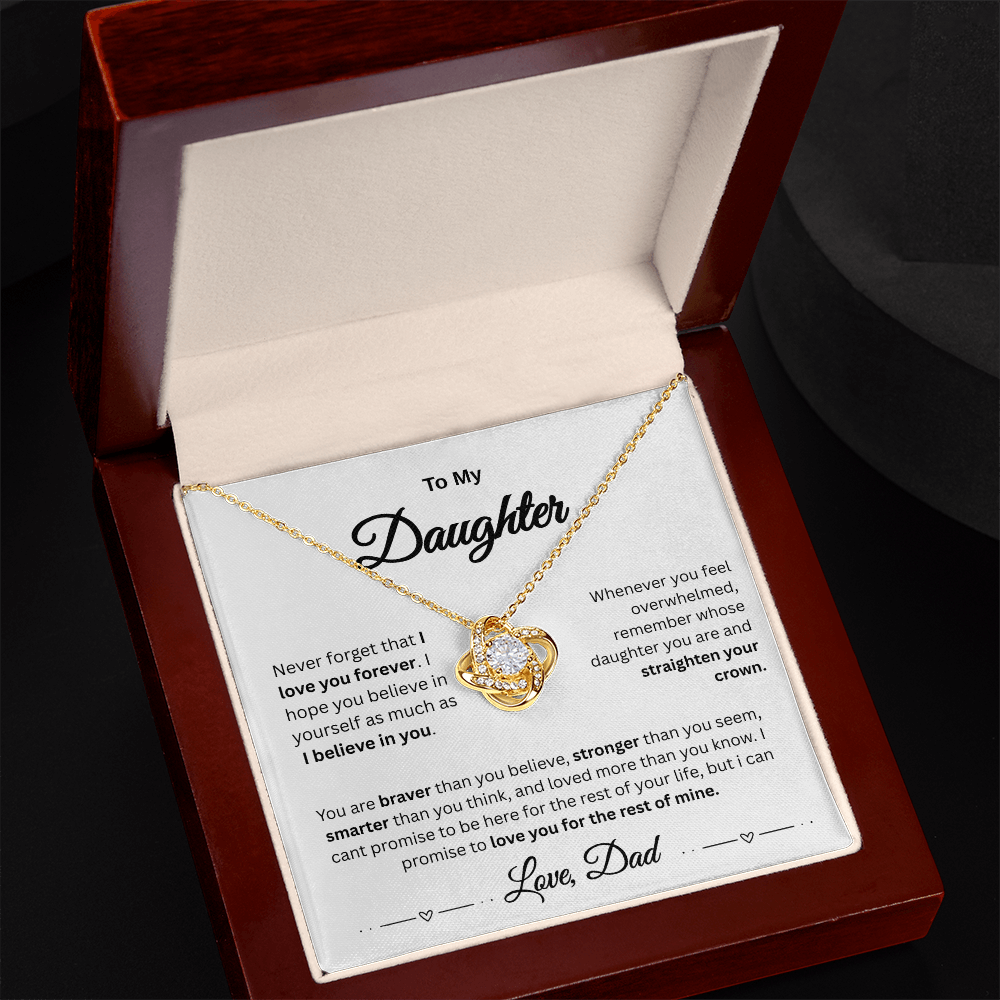 To My Daughter/ Love Knot Necklace