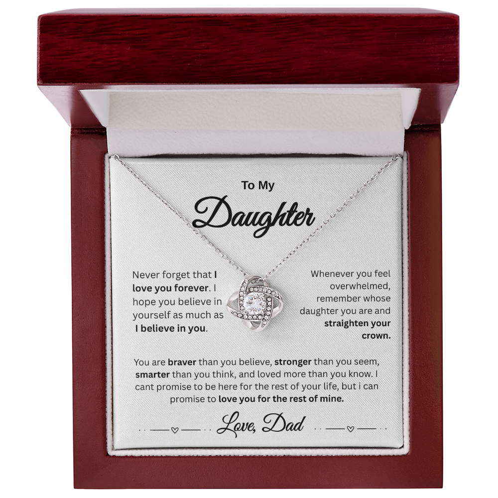 To My Daughter/ Love Knot Necklace